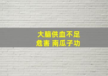 大脑供血不足危害 南瓜子功